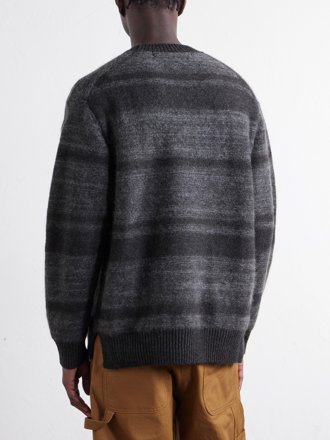 Comme Des Garçons Homme - Striped Brushed Wool-Blend Sweater