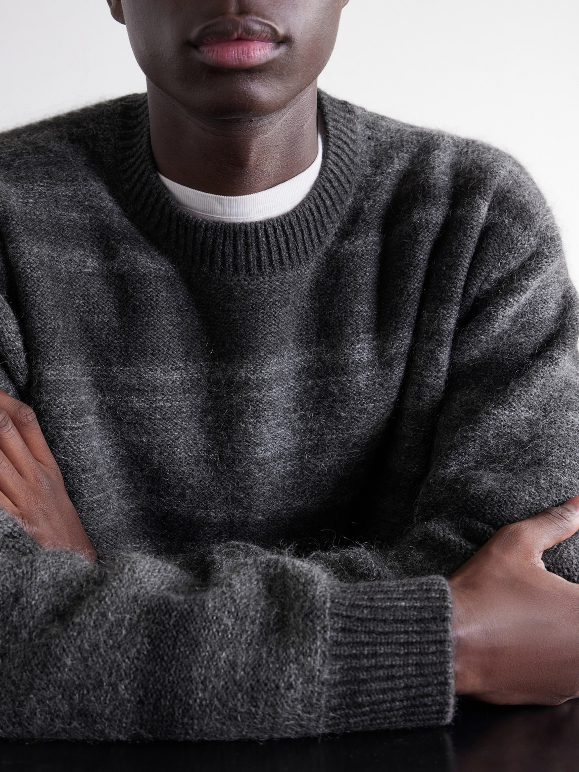 Comme Des Garçons Homme - Striped Brushed Wool-Blend Sweater