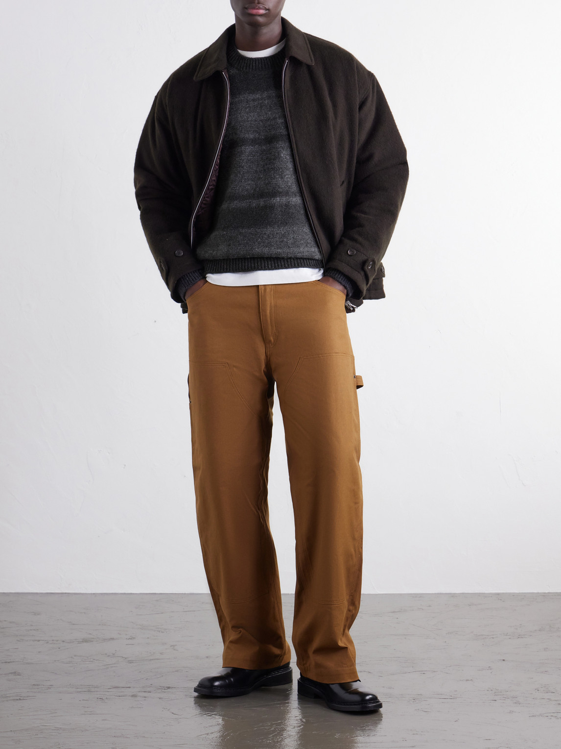 Comme Des Garçons Homme - Striped Brushed Wool-Blend Sweater