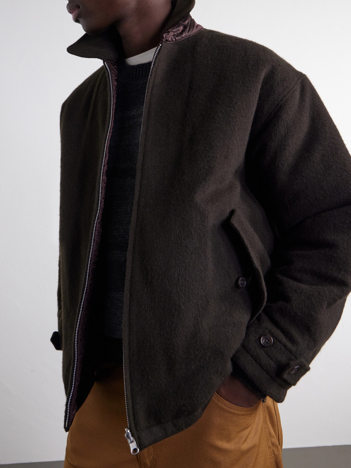 Comme Des Garçons Homme - Reversible Padded Brushed Wool And Quilted Shell Blouson Jacket