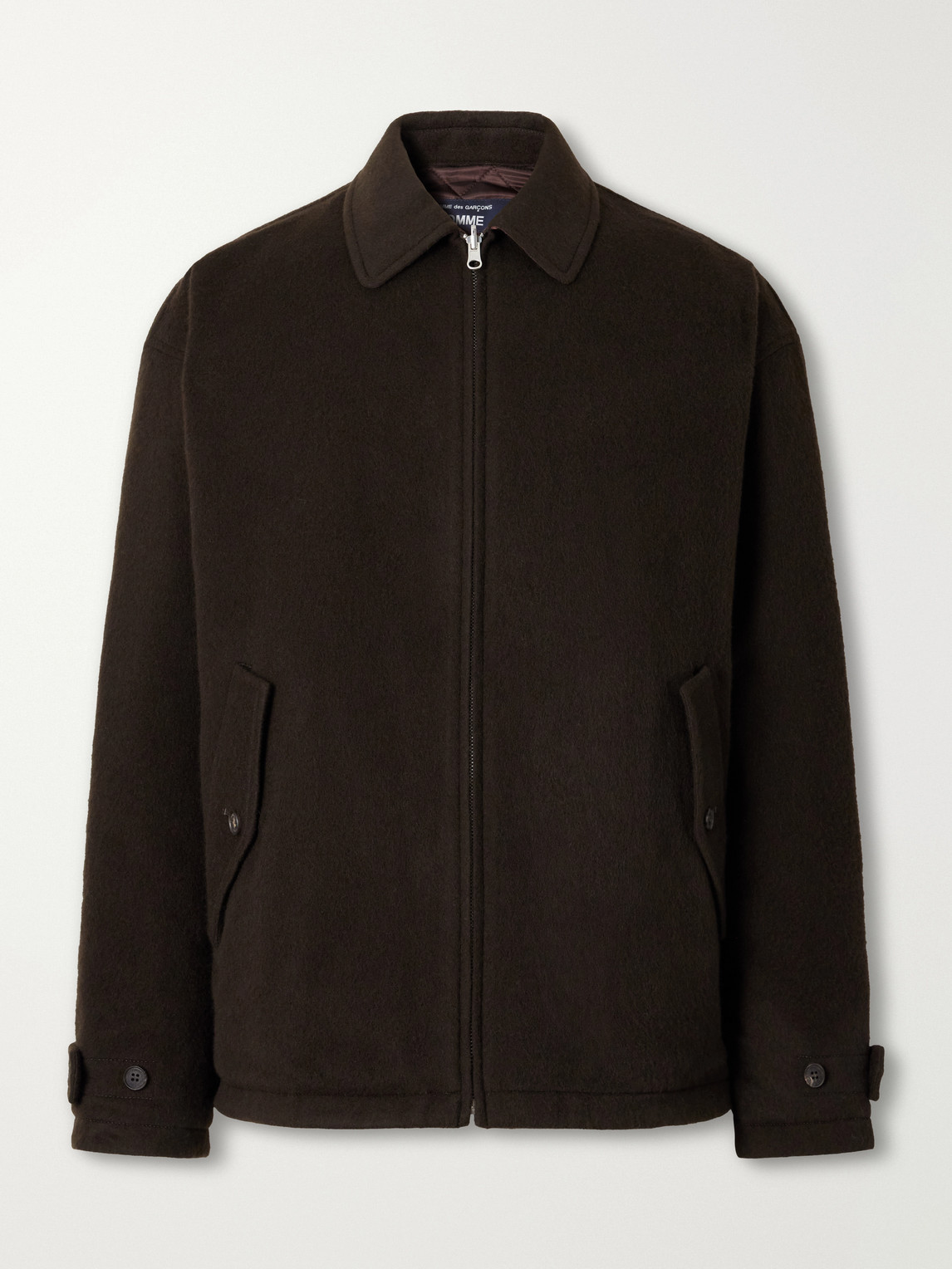 Comme Des Garçons Homme Deux Reversible Padded Brushed Wool And Quilted Shell Blouson Jacket In Brown