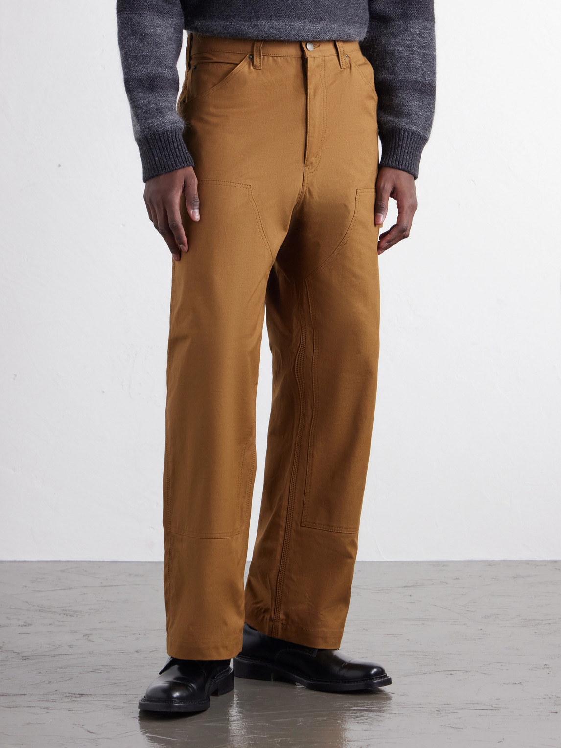 Comme Des Garçons Homme - Wide-Leg Double-Knee Cotton-Canvas Trousers