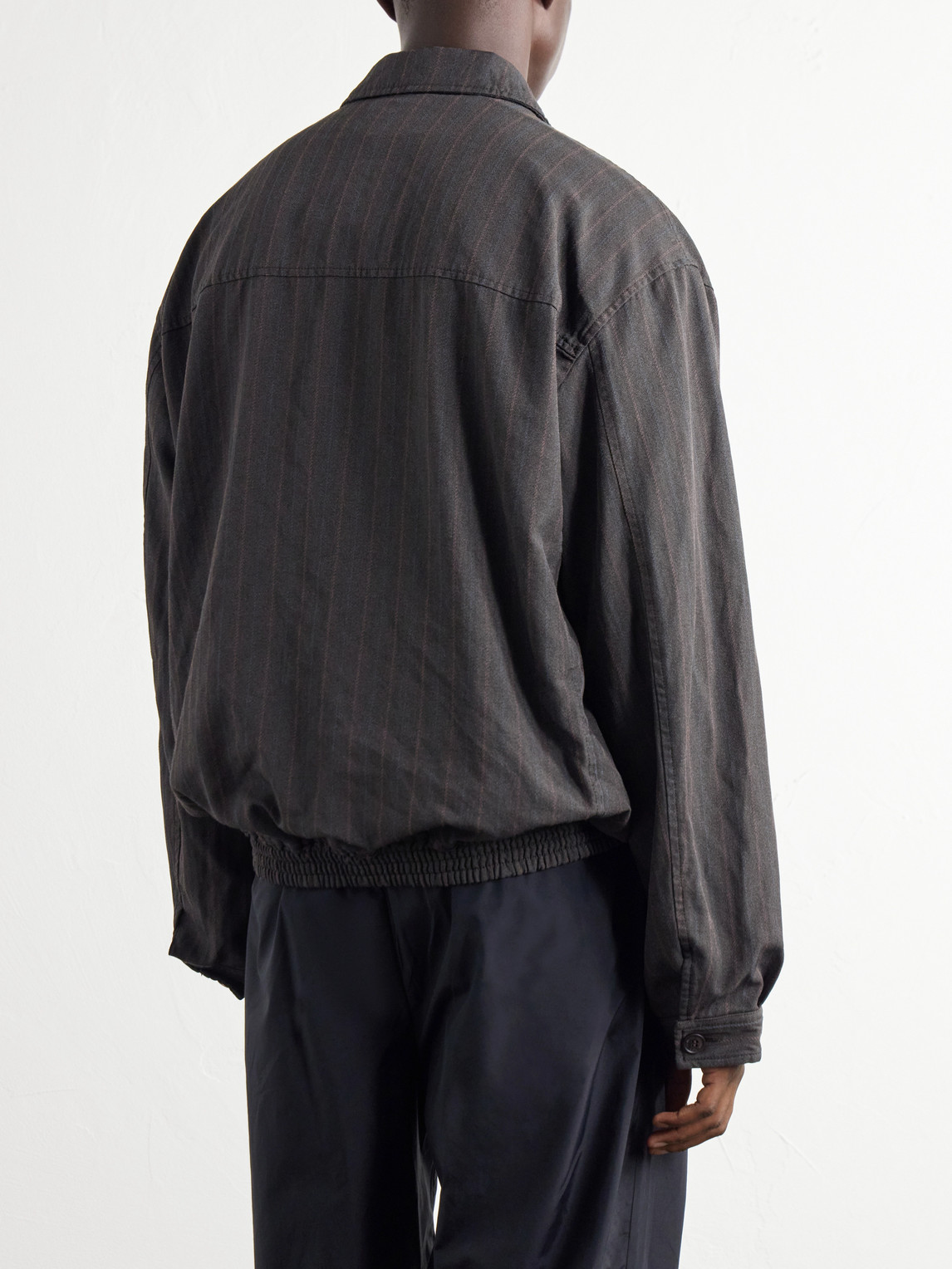 Comme Des Garçons Homme - Crinkled Striped Herringbone Jacket