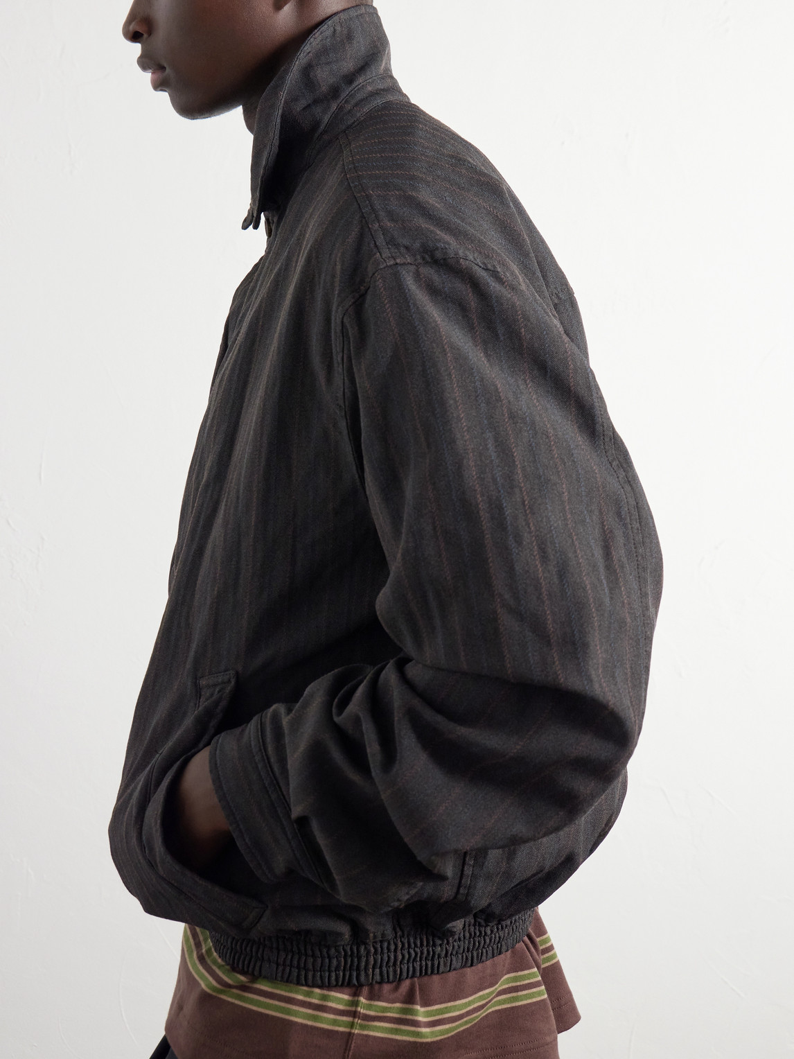Comme Des Garçons Homme - Crinkled Striped Herringbone Jacket