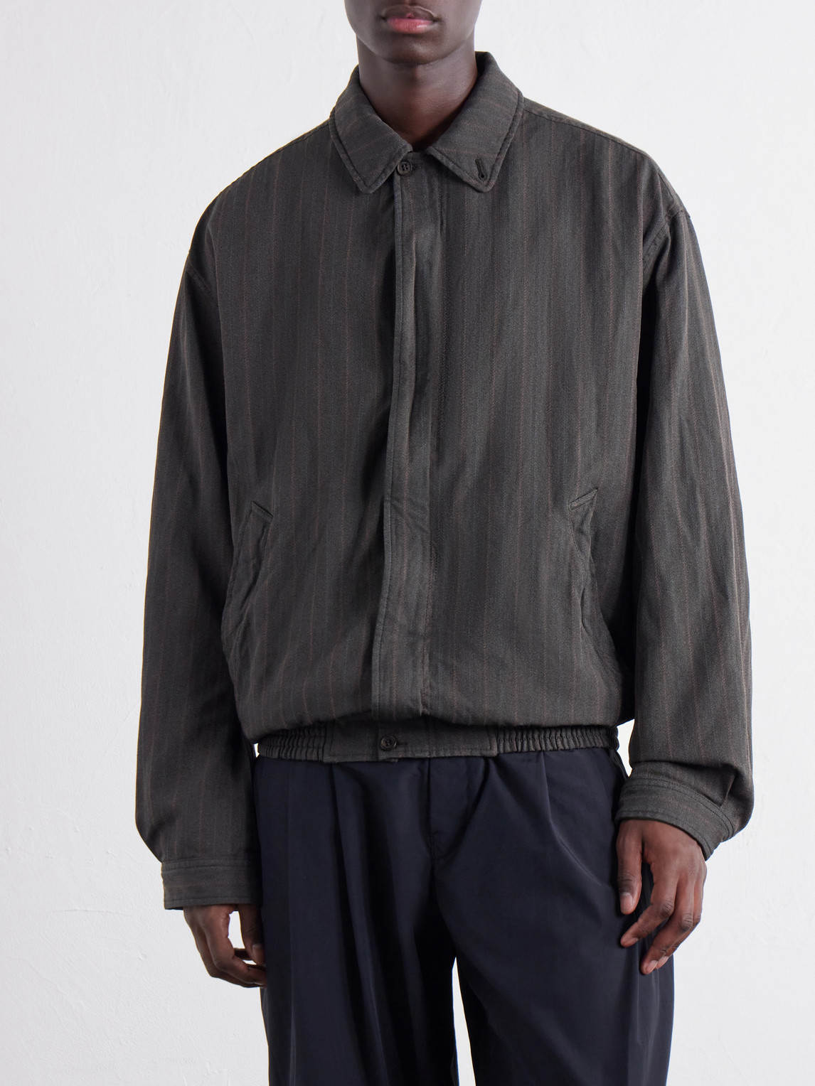 Comme Des Garçons Homme - Crinkled Striped Herringbone Jacket