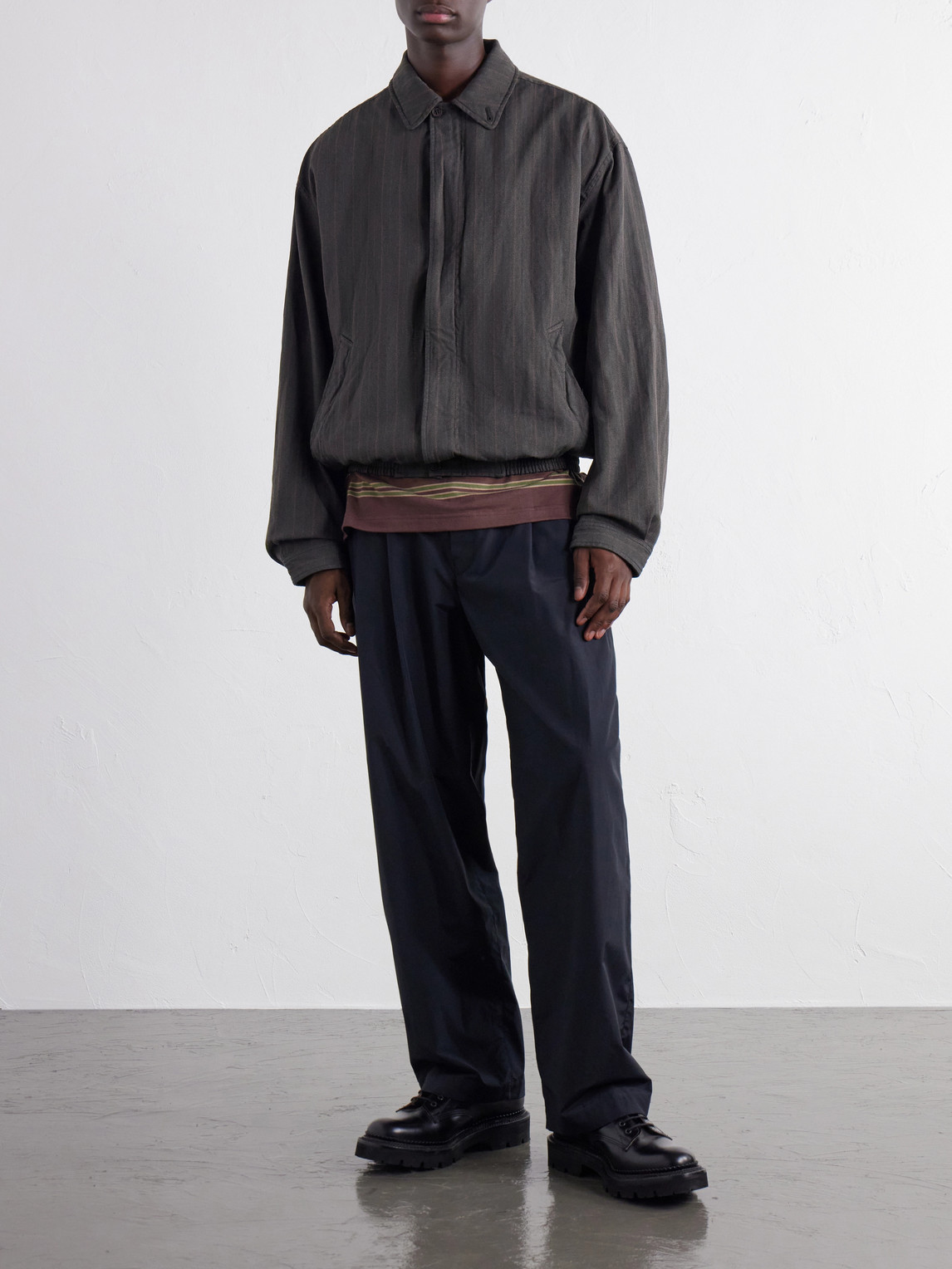 Comme Des Garçons Homme - Crinkled Striped Herringbone Jacket
