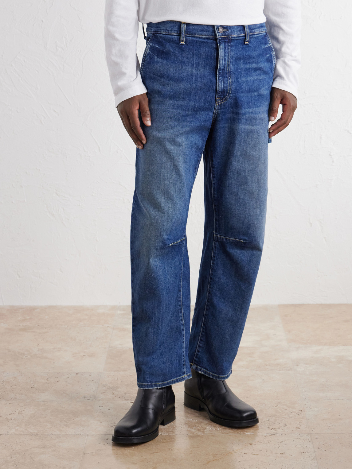 Carpenter Straight-Leg Cropped Jeans
