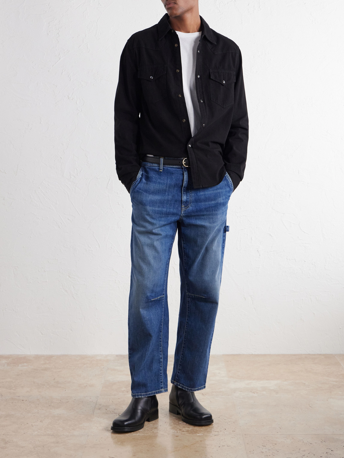 Carpenter Straight-Leg Cropped Jeans