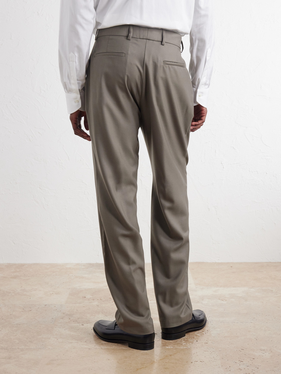 One Pleat Straight-Leg Pleated Virgin Wool Trousers