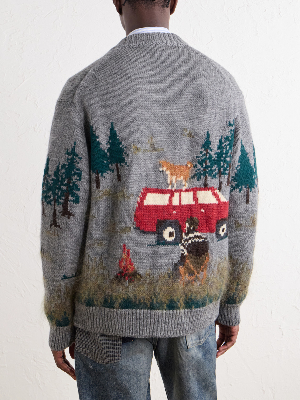 Intarsia-Knit Wool-Blend Cardigan