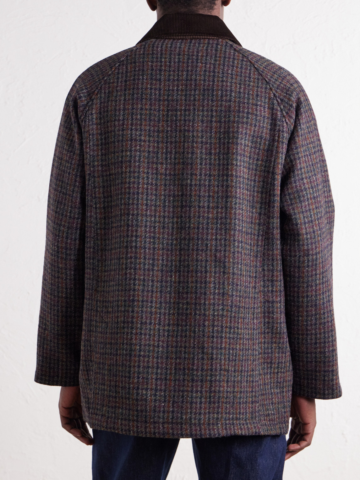 Checked Corduroy-Trimmed Wool-Tweed Jacket