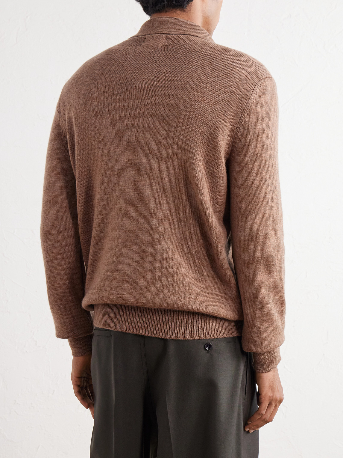 Merino Wool Polo Sweater