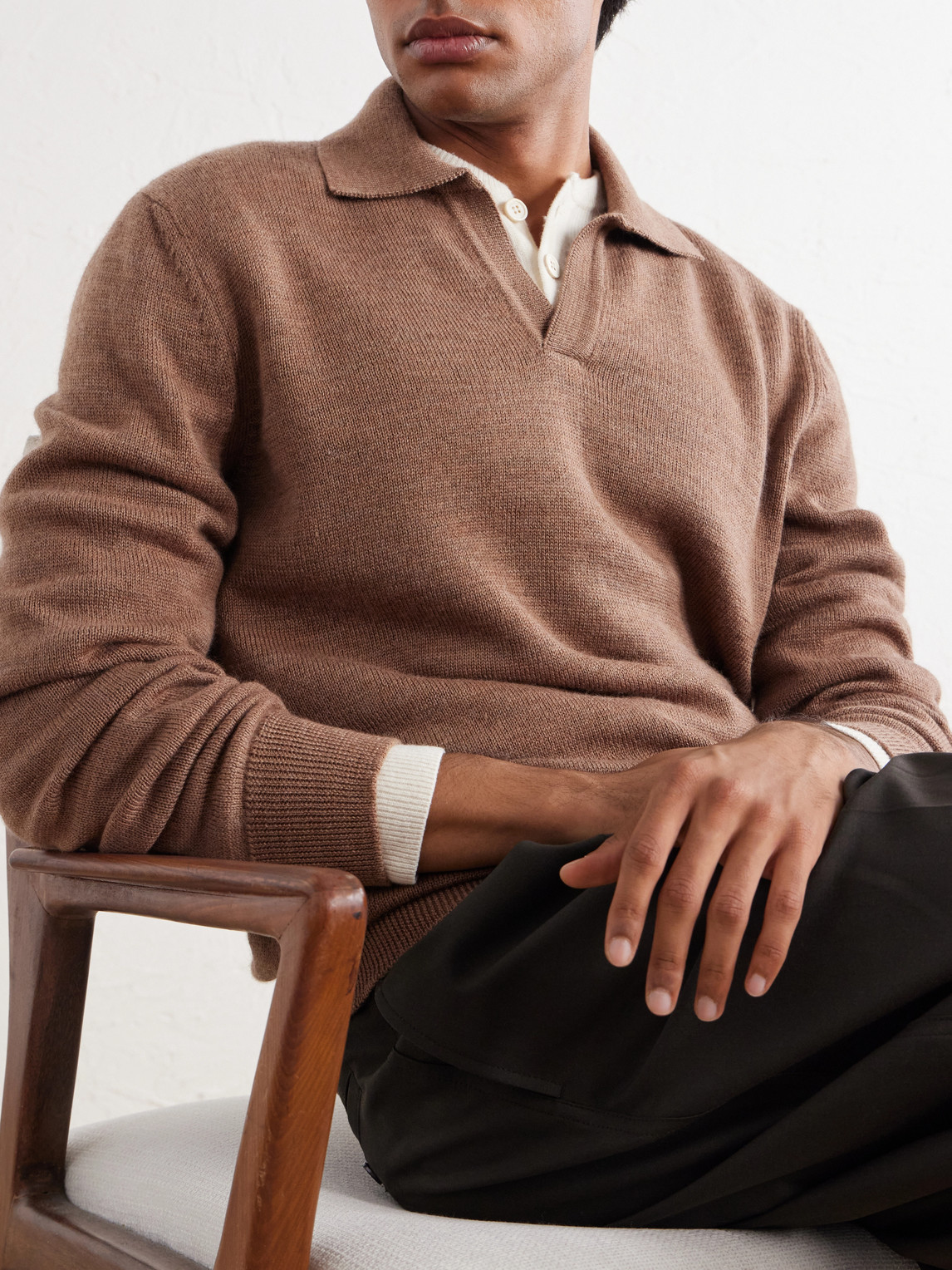 Merino Wool Polo Sweater