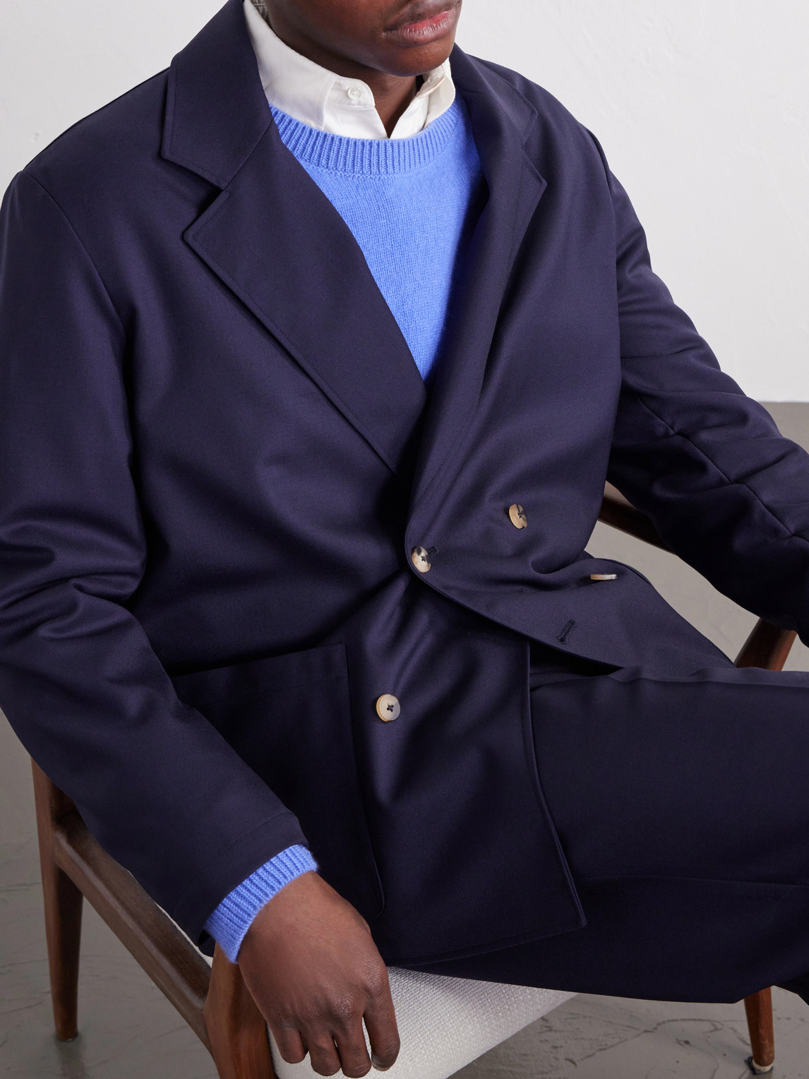 Double-Breasted Virgin Wool-Twill Jacket