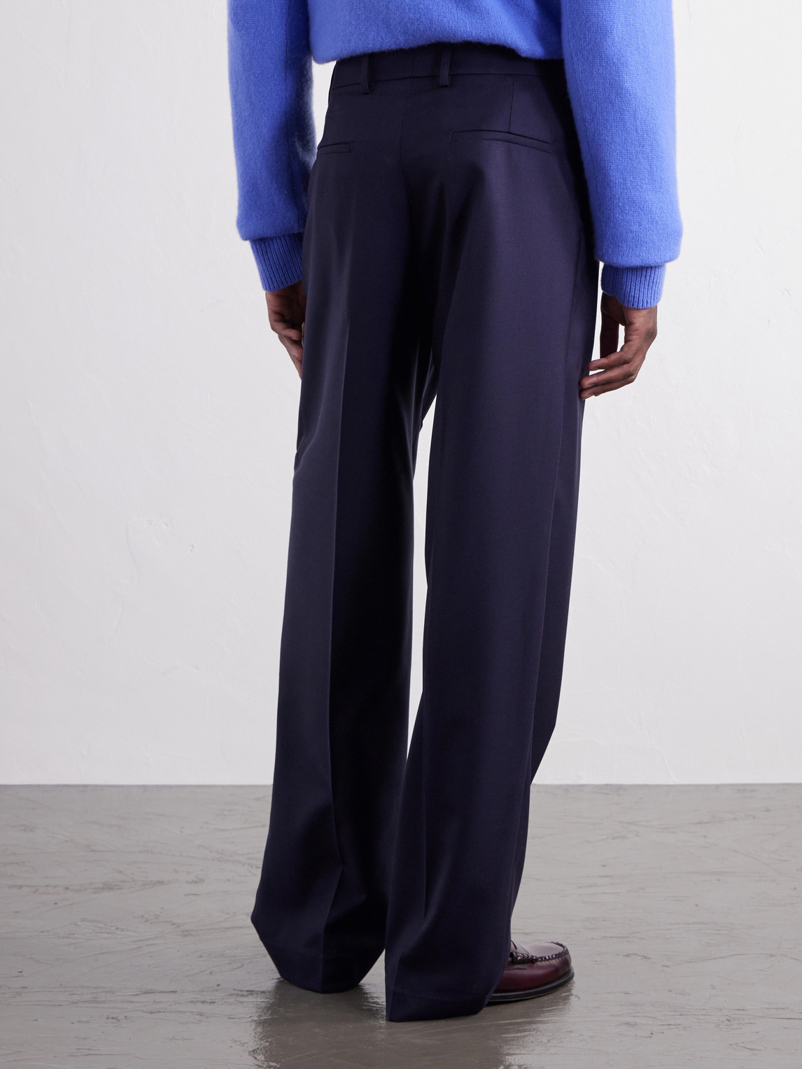 Grandad Wide-Leg Virgin Wool Trousers