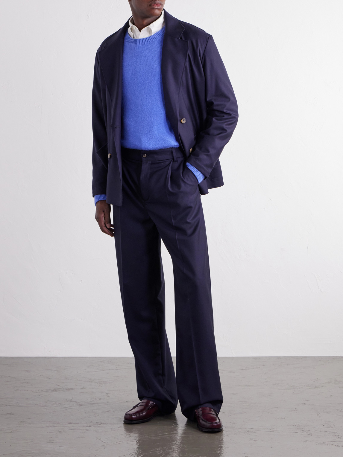Grandad Wide-Leg Virgin Wool Trousers
