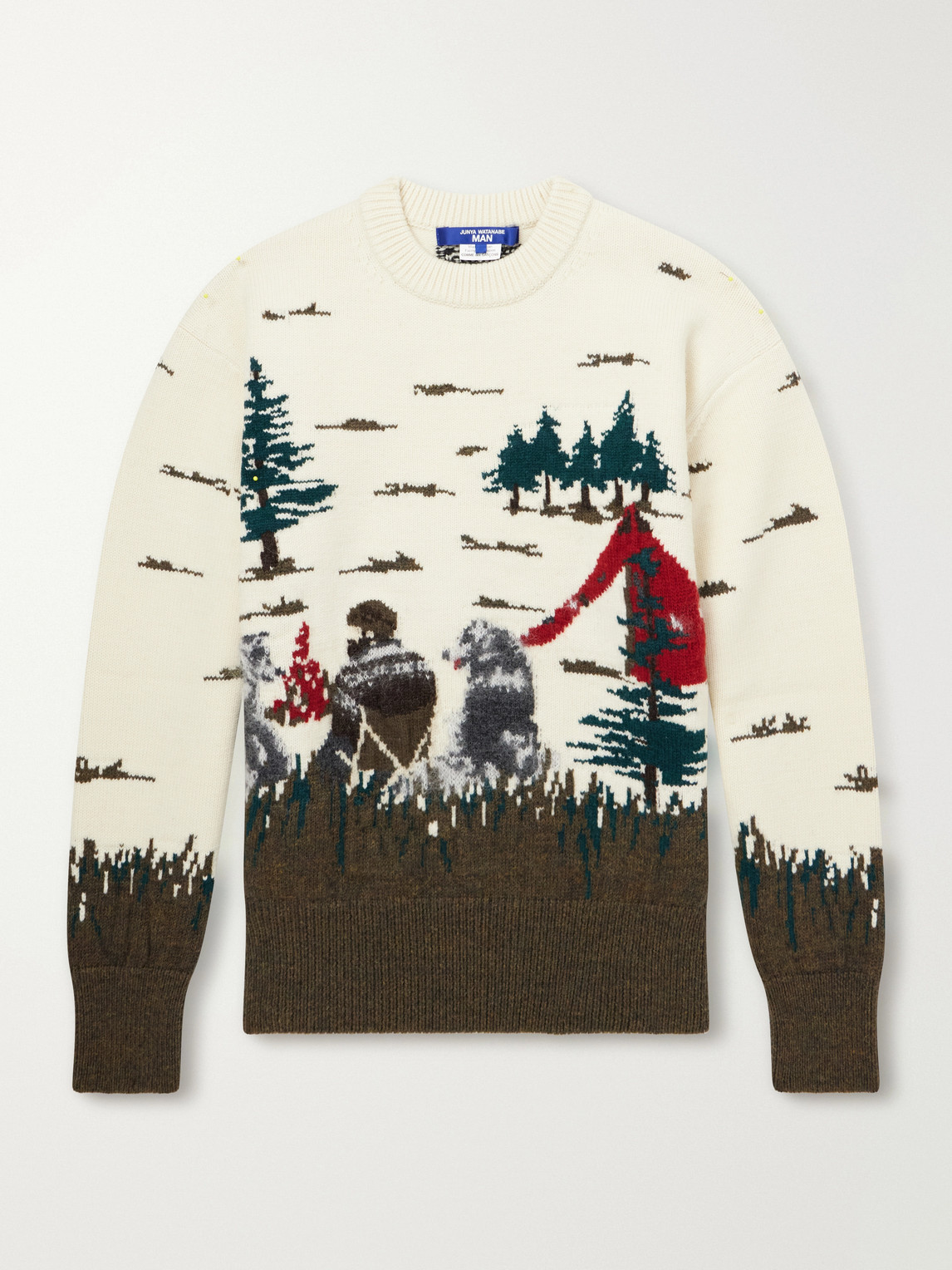 Junya Watanabe Intarsia-knit Wool Sweater In Multi