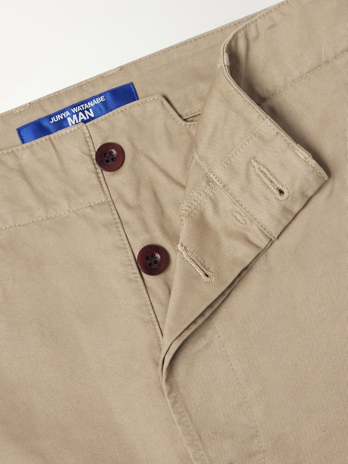 Straight-Leg Garment-Dyed Cotton-Gabardine Trousers