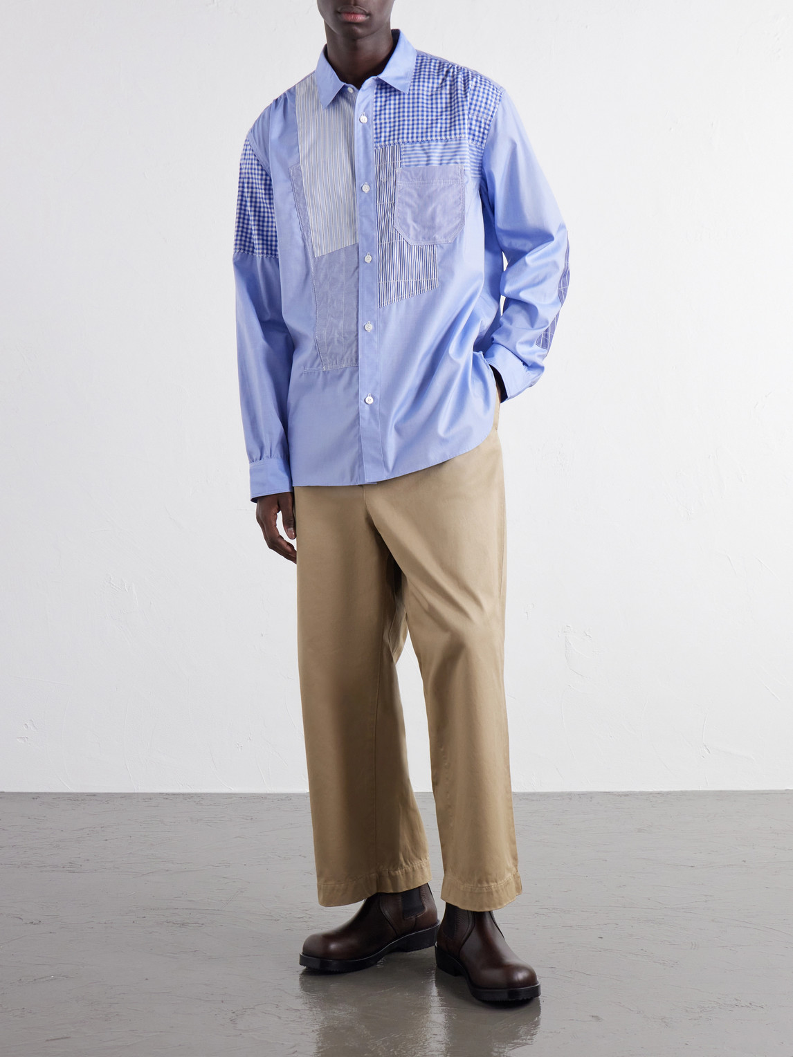 Straight-Leg Garment-Dyed Cotton-Gabardine Trousers