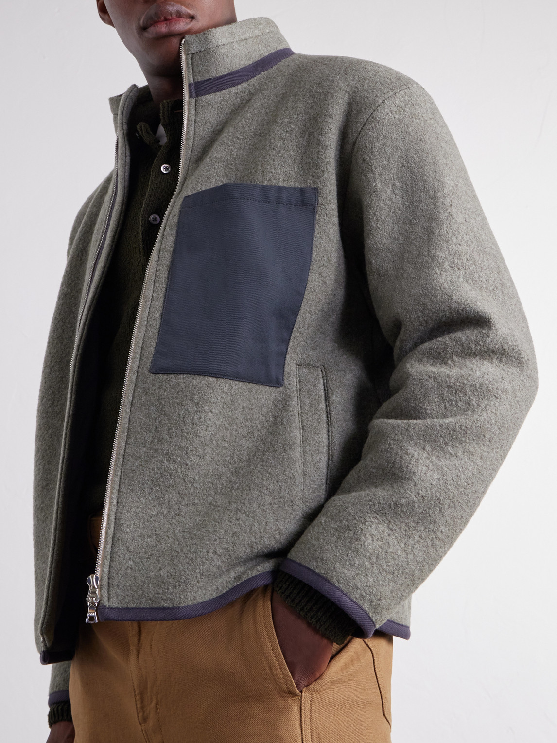 Bookstore Cotton-Trimmed Virgin Wool Jacket