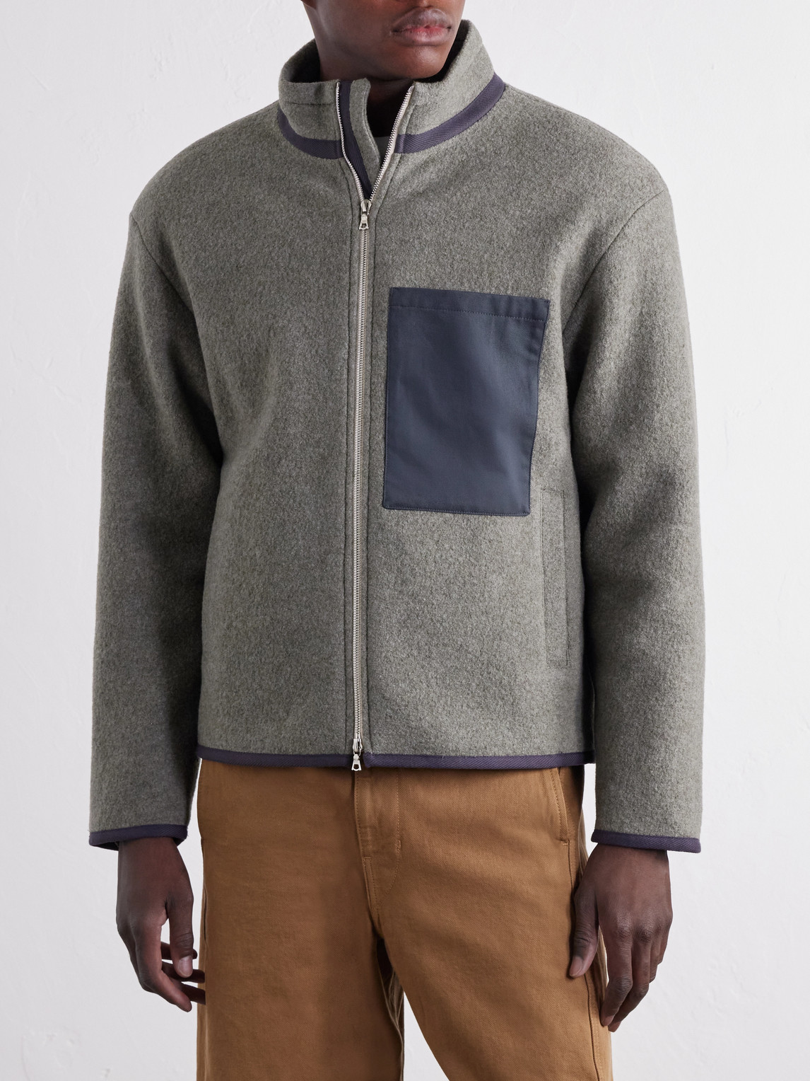 Bookstore Cotton-Trimmed Virgin Wool Jacket