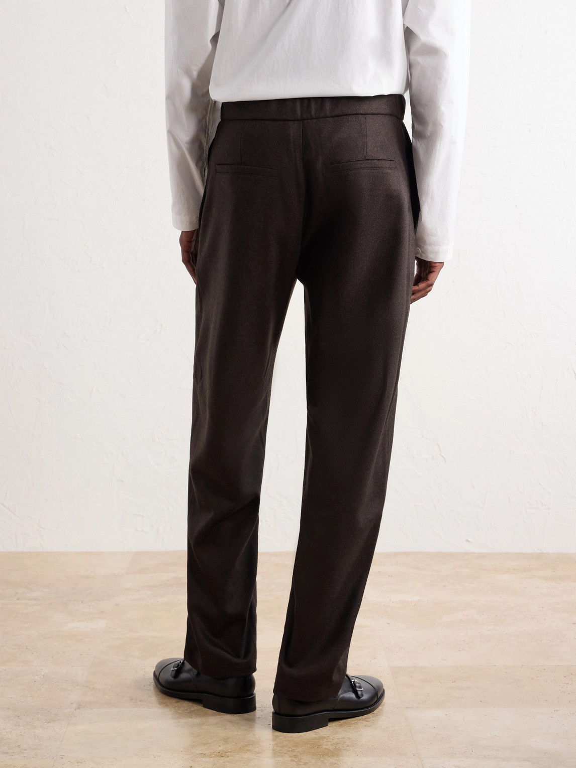 Lounge Straight-Leg Wool Drawstring Trousers