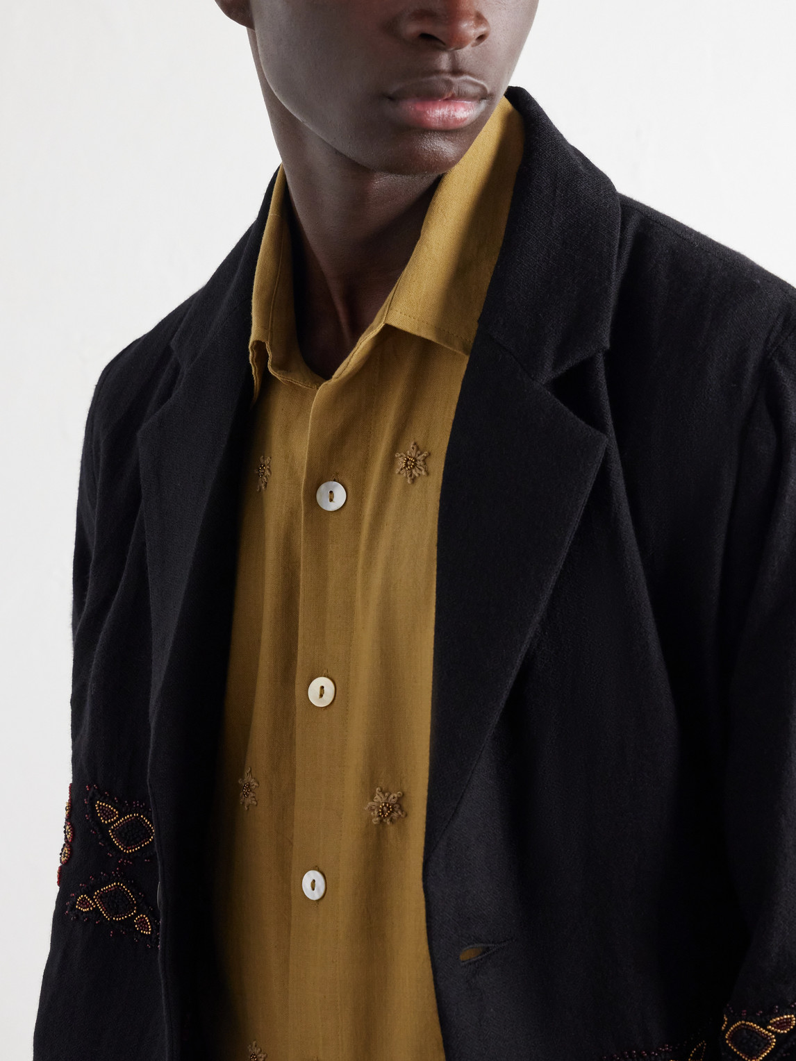 Embroidered Cotton-Canvas Shirt