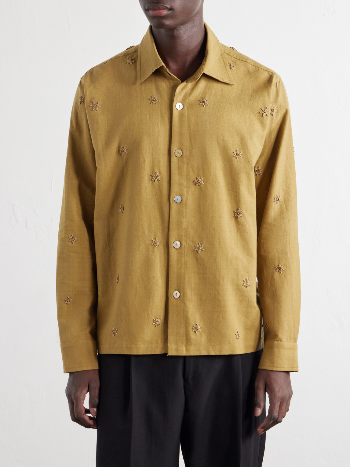 Embroidered Cotton-Canvas Shirt