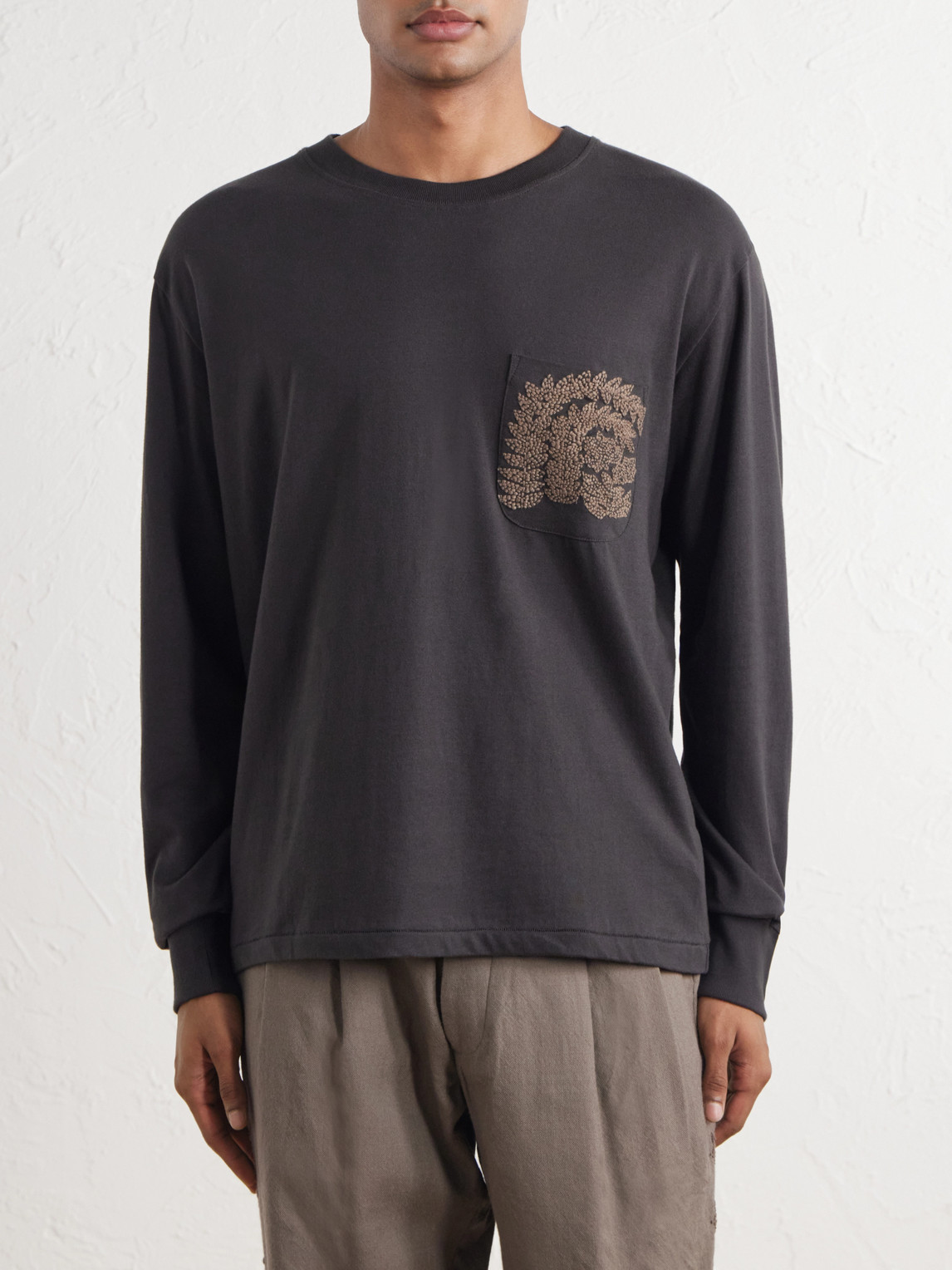 Paisley Embroidered Cotton-Jersey T-Shirt