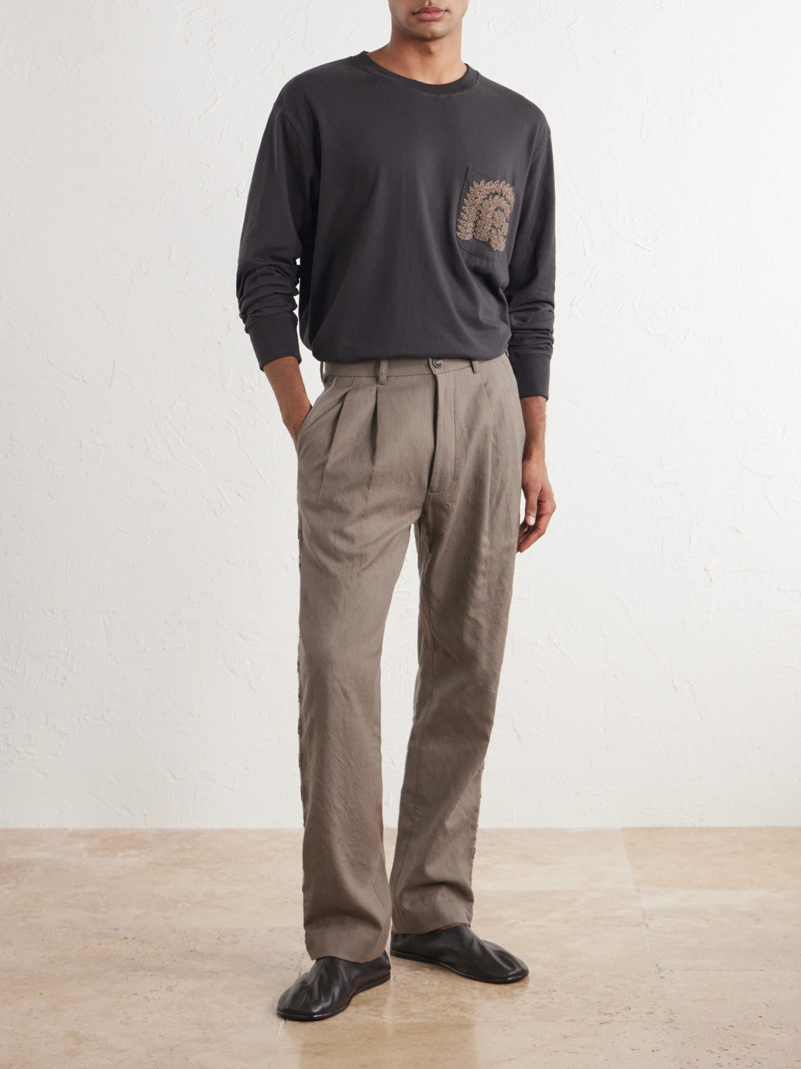 Paisley Embroidered Cotton-Jersey T-Shirt