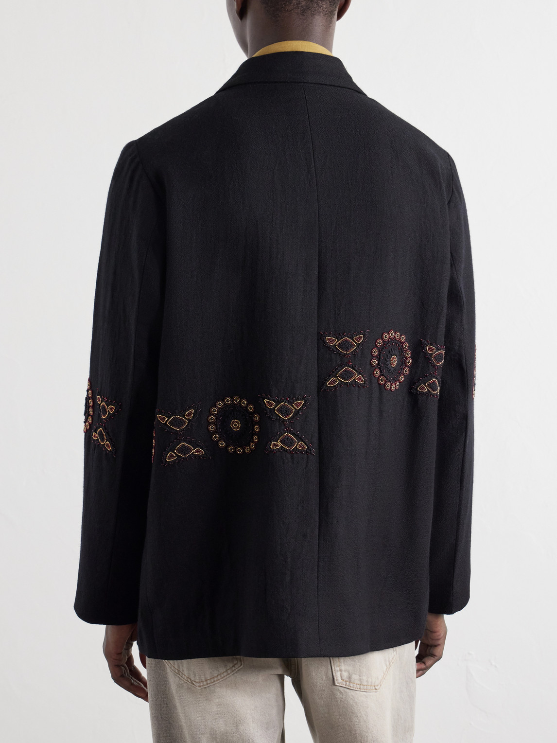 Embroidered Wool Blazer