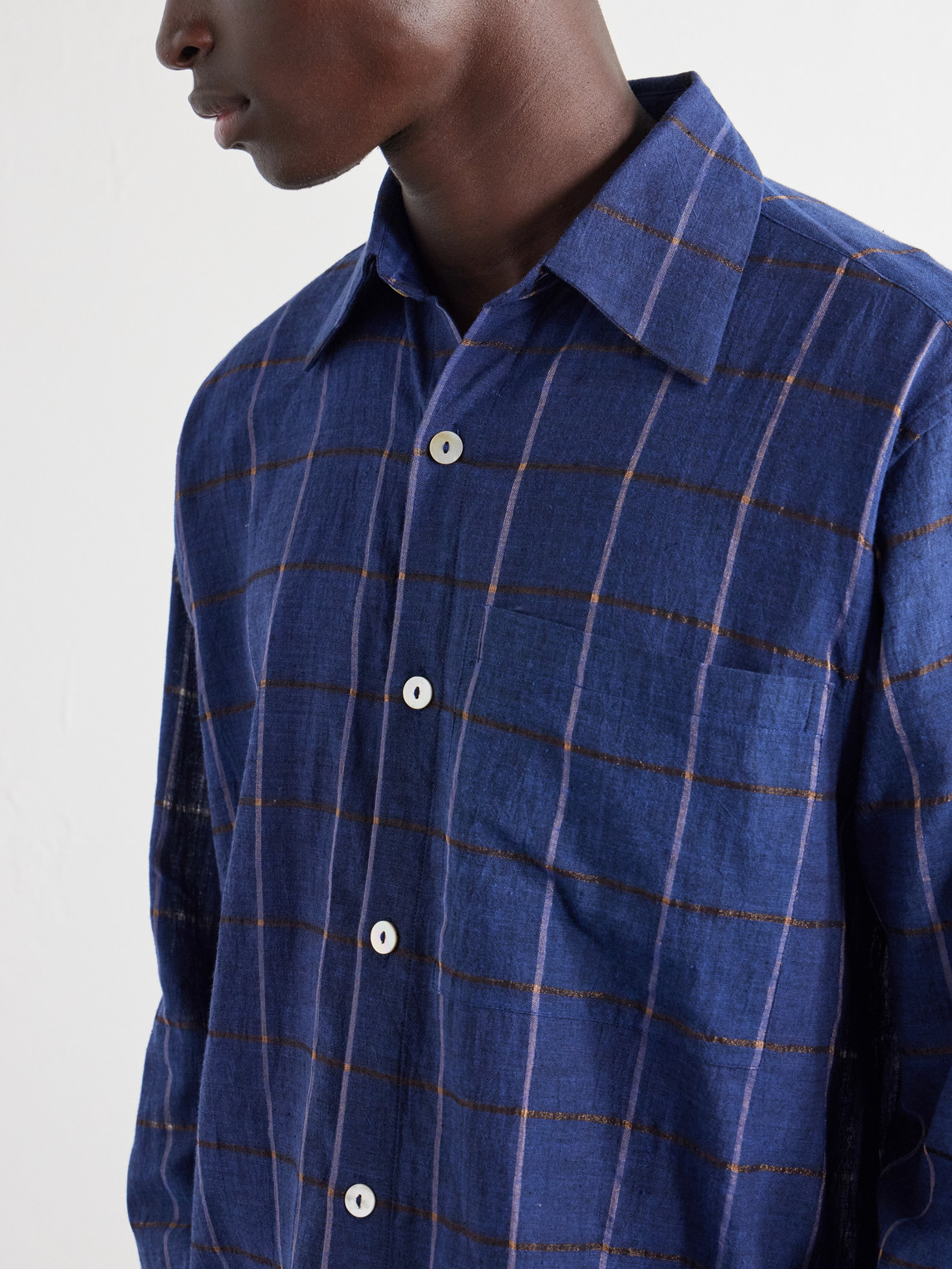 Checked Cotton-Canvas Shirt