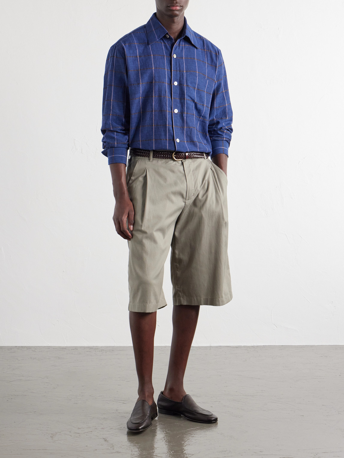 Checked Cotton-Canvas Shirt