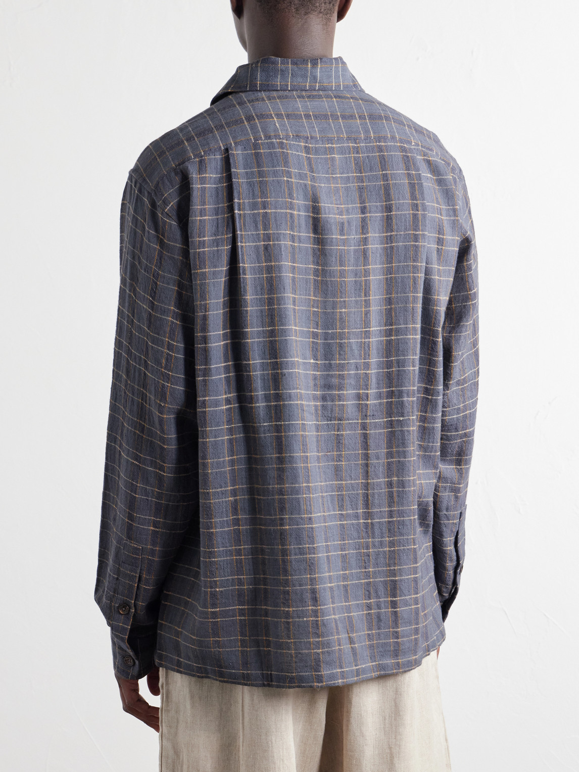 Checked Cotton And Silk-Blend Shirt