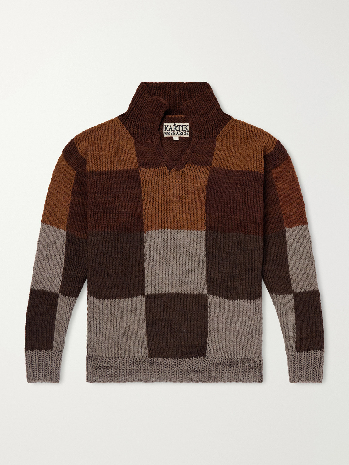 Kartik Research Wool Polo Sweater In Brown