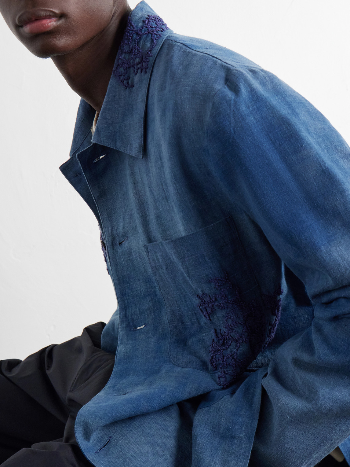 Embroidered Cotton Chore Jacket