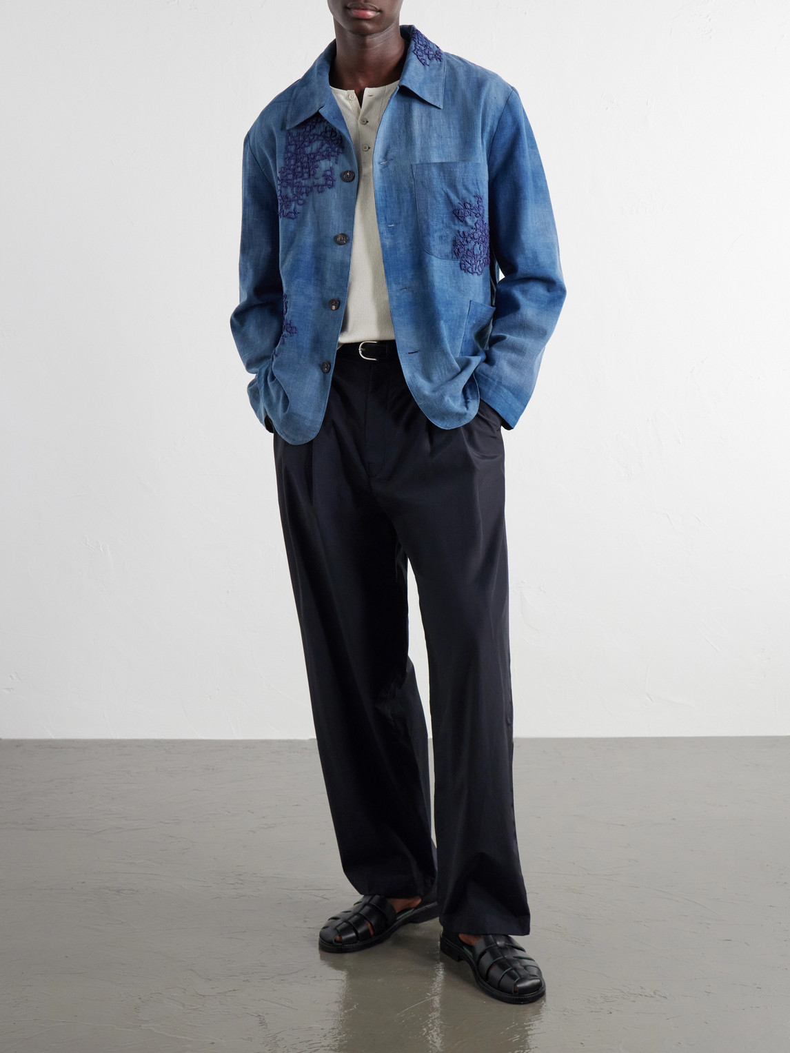 Embroidered Cotton Chore Jacket