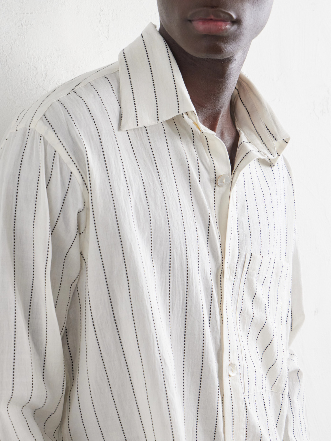 Pinstriped Cotton-Canvas Shirt