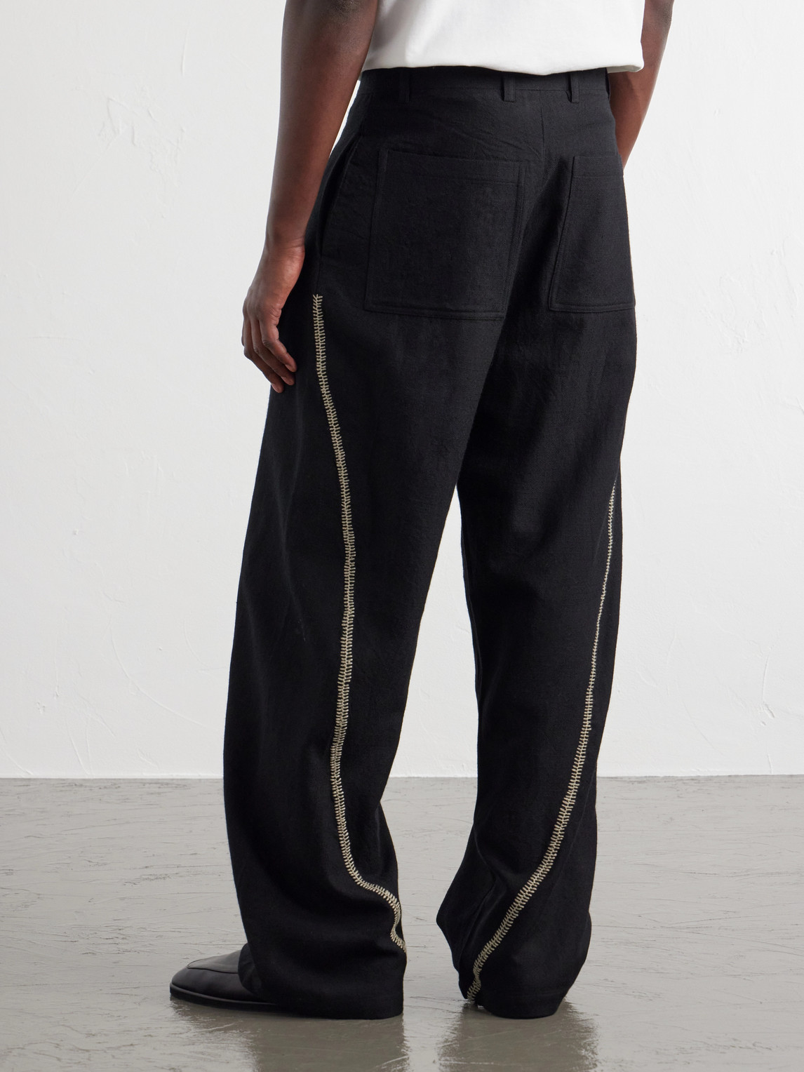 Sultan Straight-Leg Embroidered Wool Trousers