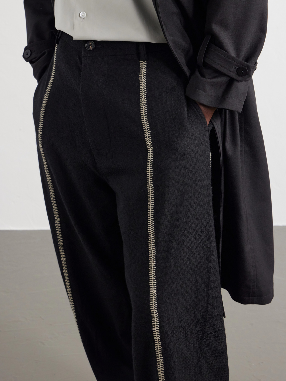 Sultan Straight-Leg Embroidered Wool Trousers