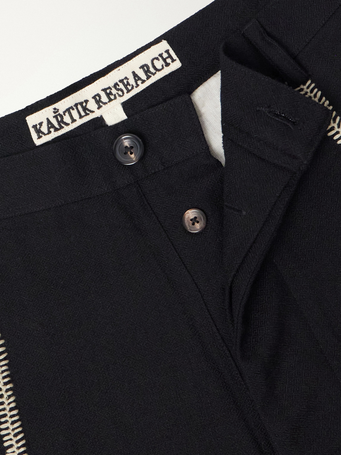 Sultan Straight-Leg Embroidered Wool Trousers