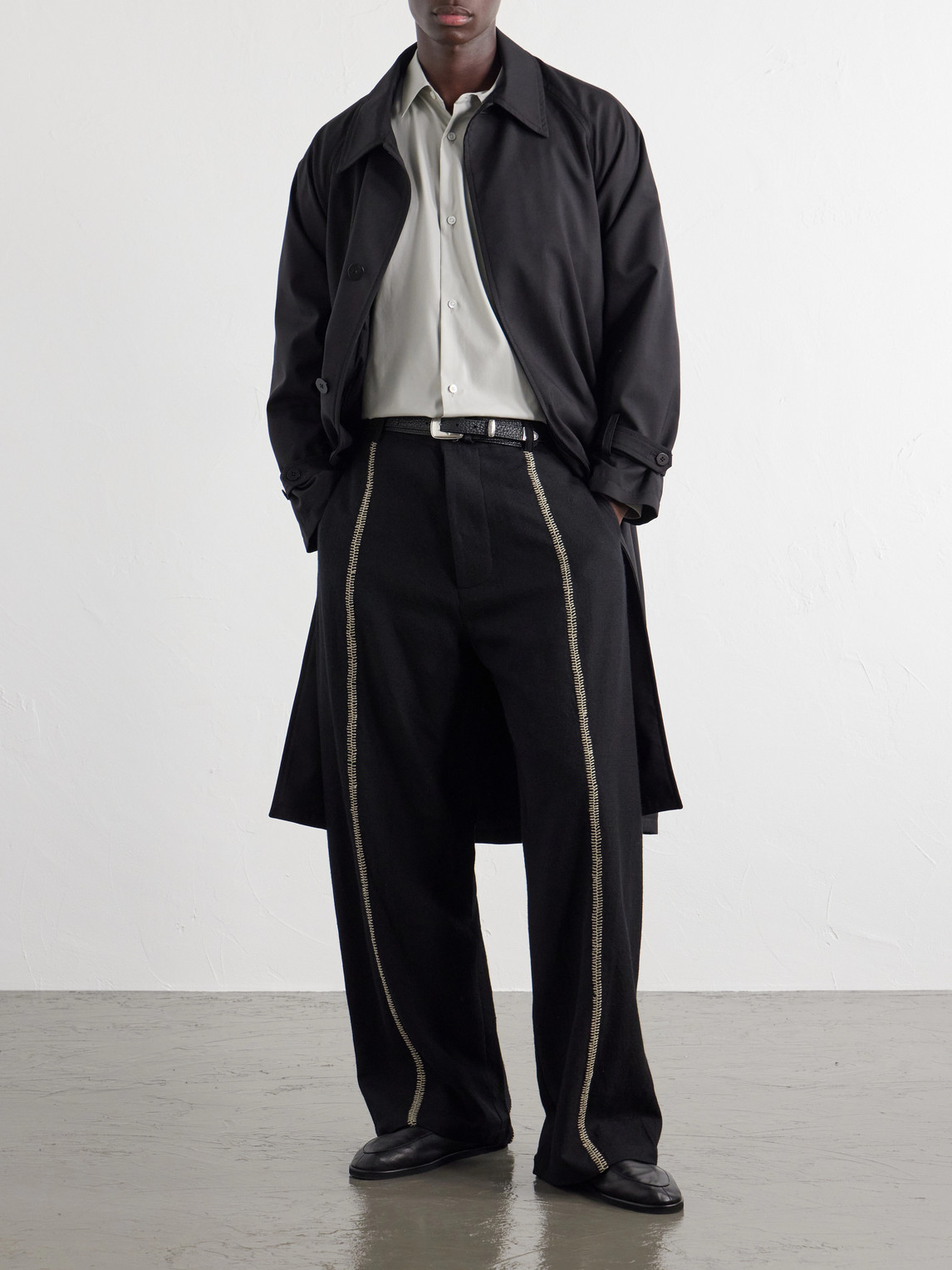 Sultan Straight-Leg Embroidered Wool Trousers