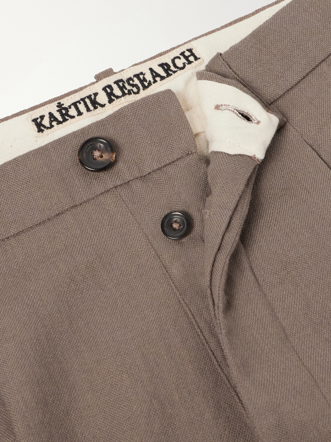 Embroidered Pleated Straight-Leg Wool-Canvas Trousers