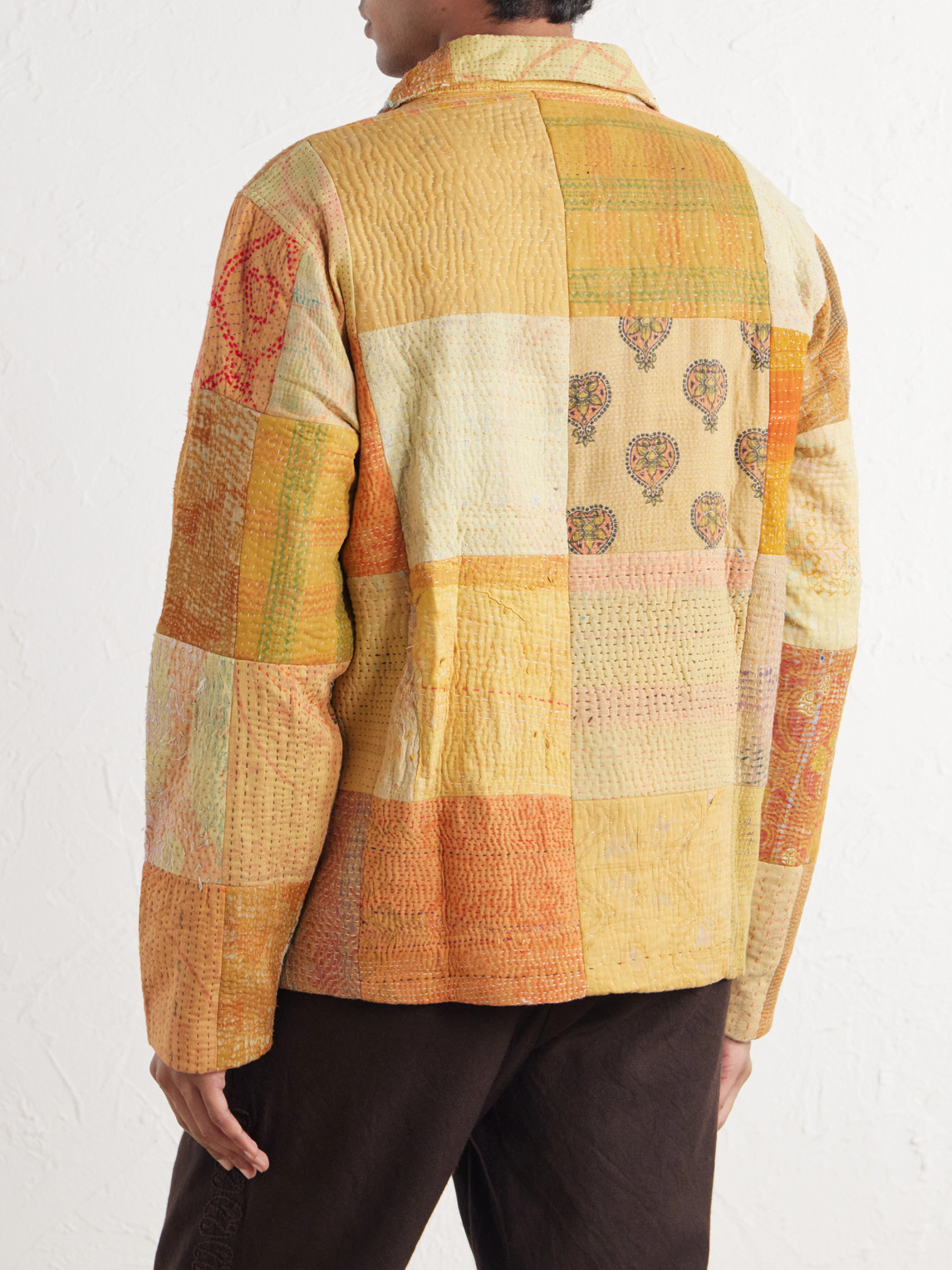 Vintage Kantha Patchwork Quilted Cotton-Voile Jacket