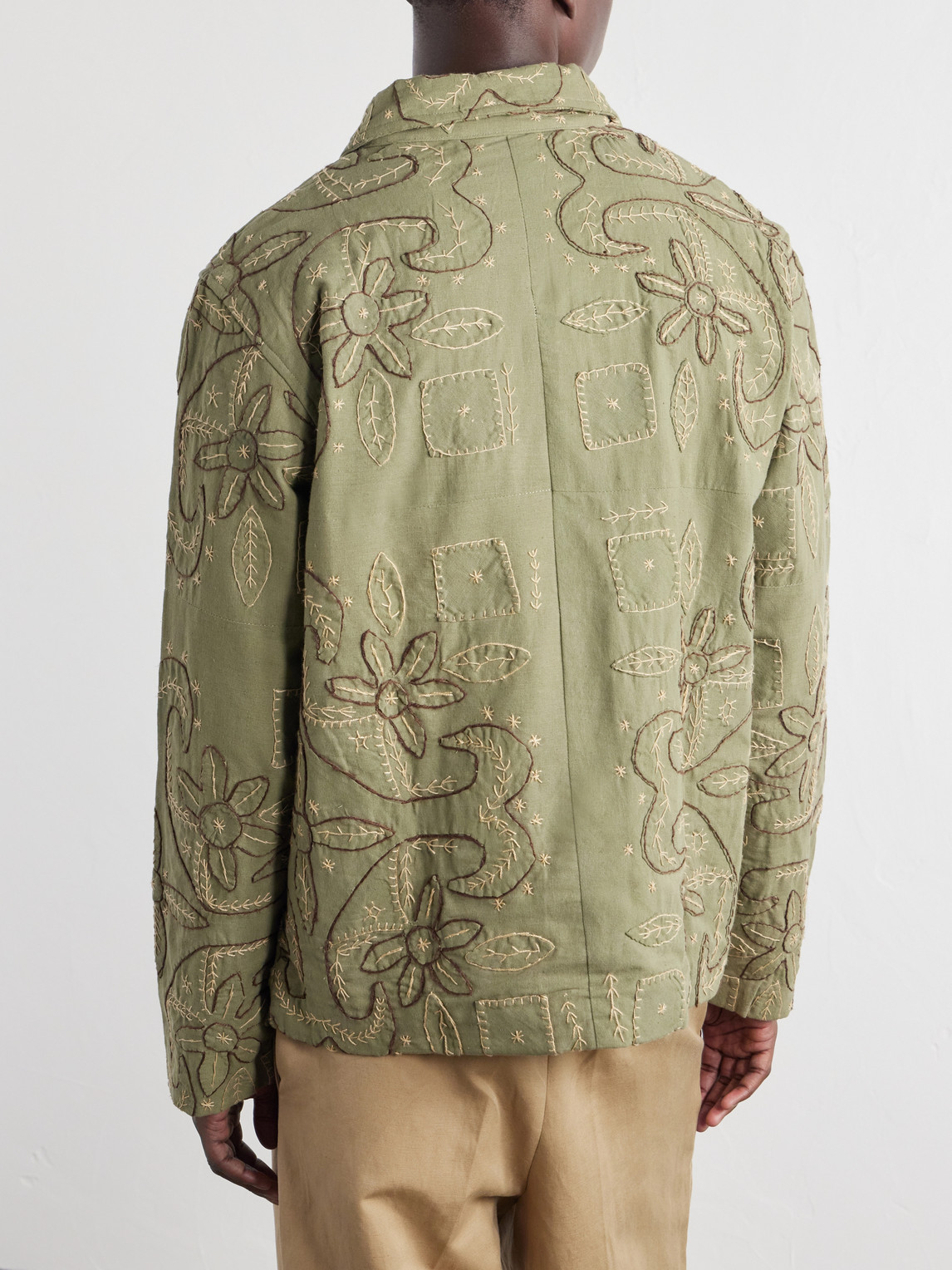 Godhadi Embroidered Cotton-Canvas Blouson Jacket