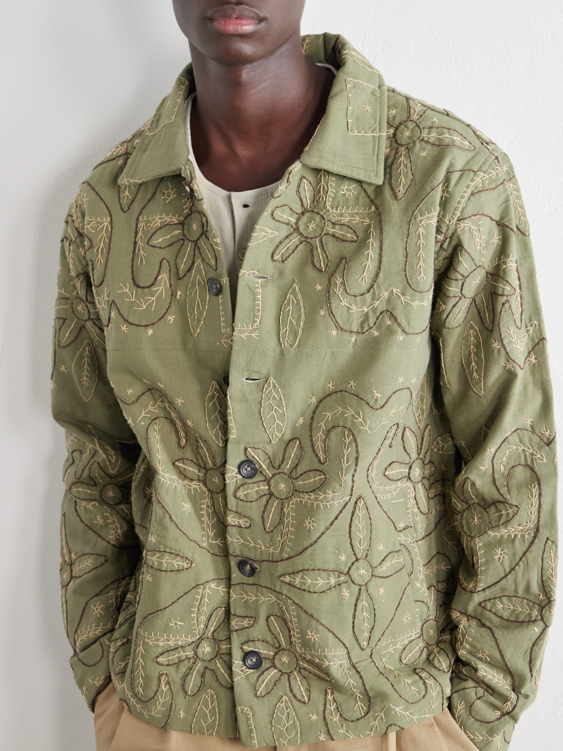 Godhadi Embroidered Cotton-Canvas Blouson Jacket