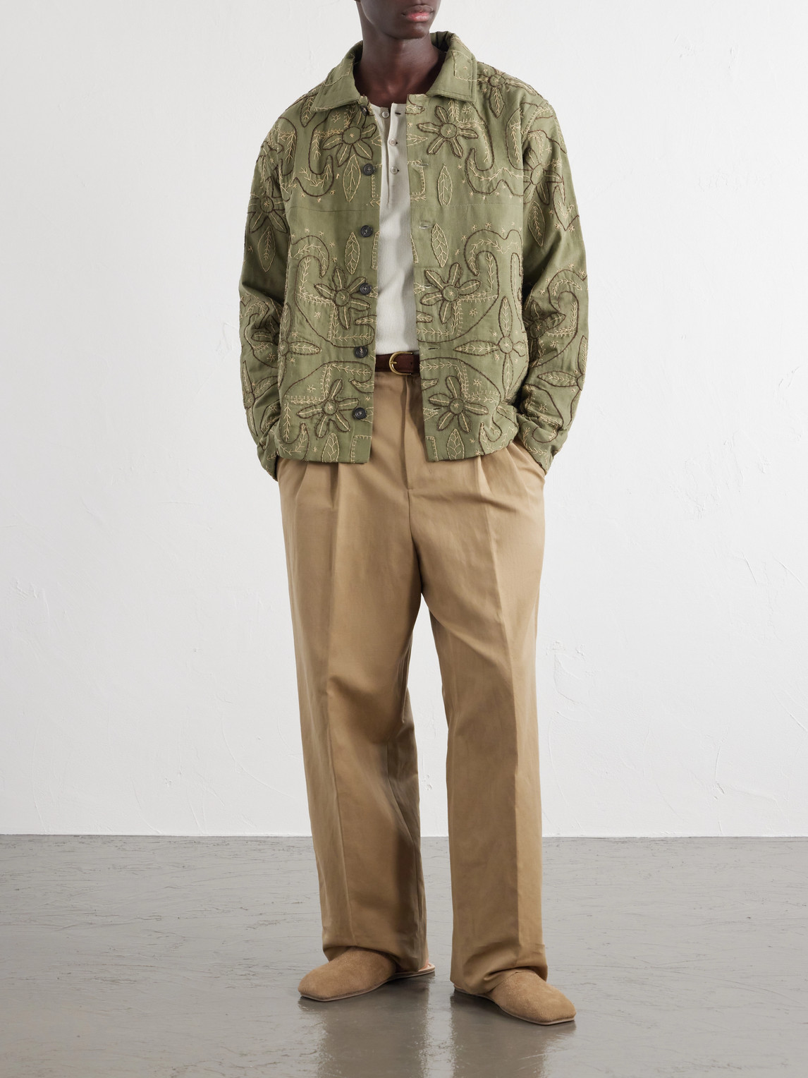 Godhadi Embroidered Cotton-Canvas Blouson Jacket