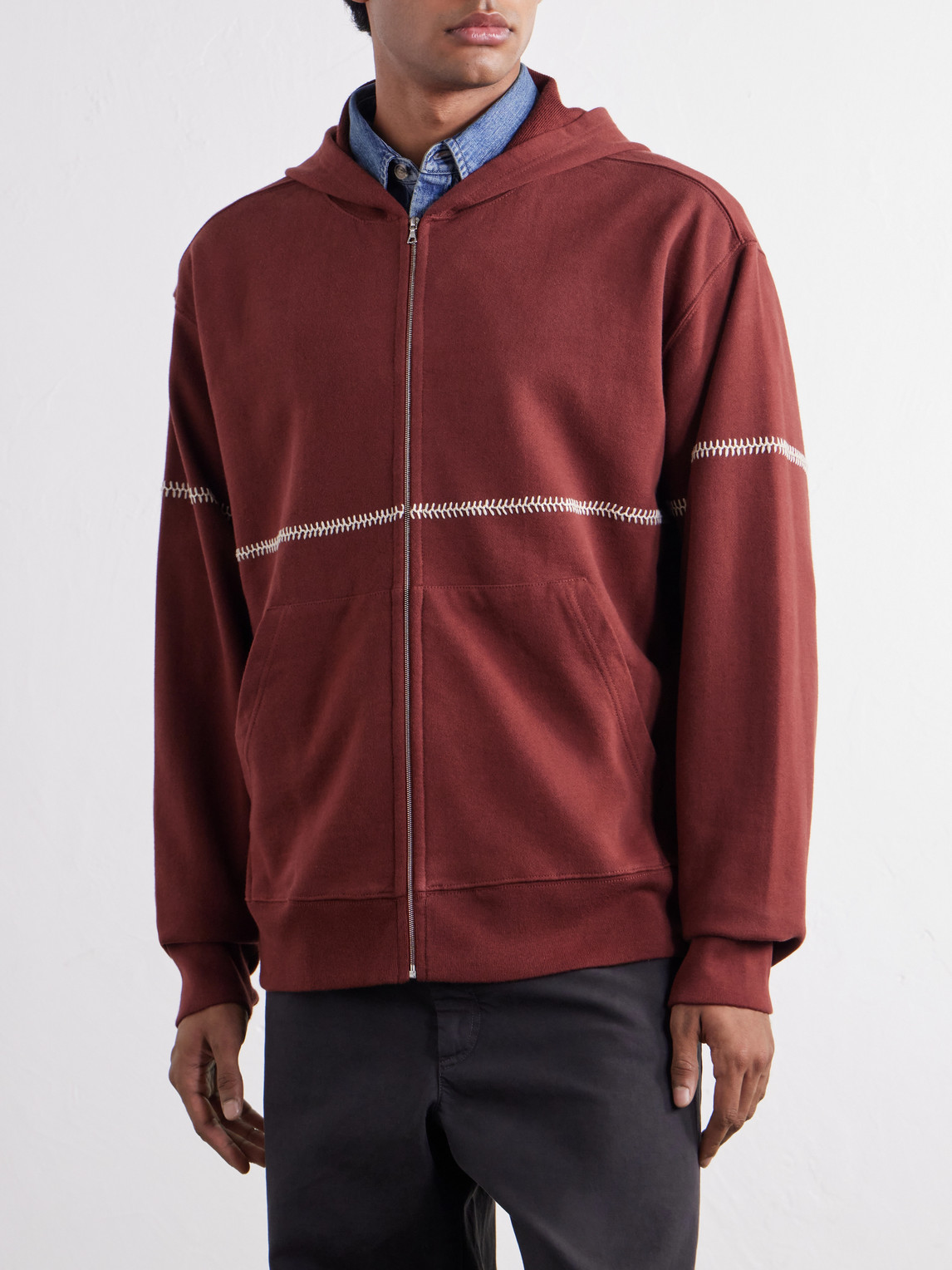 Rabari Cotton-Jersey Zip-Up Hoodie