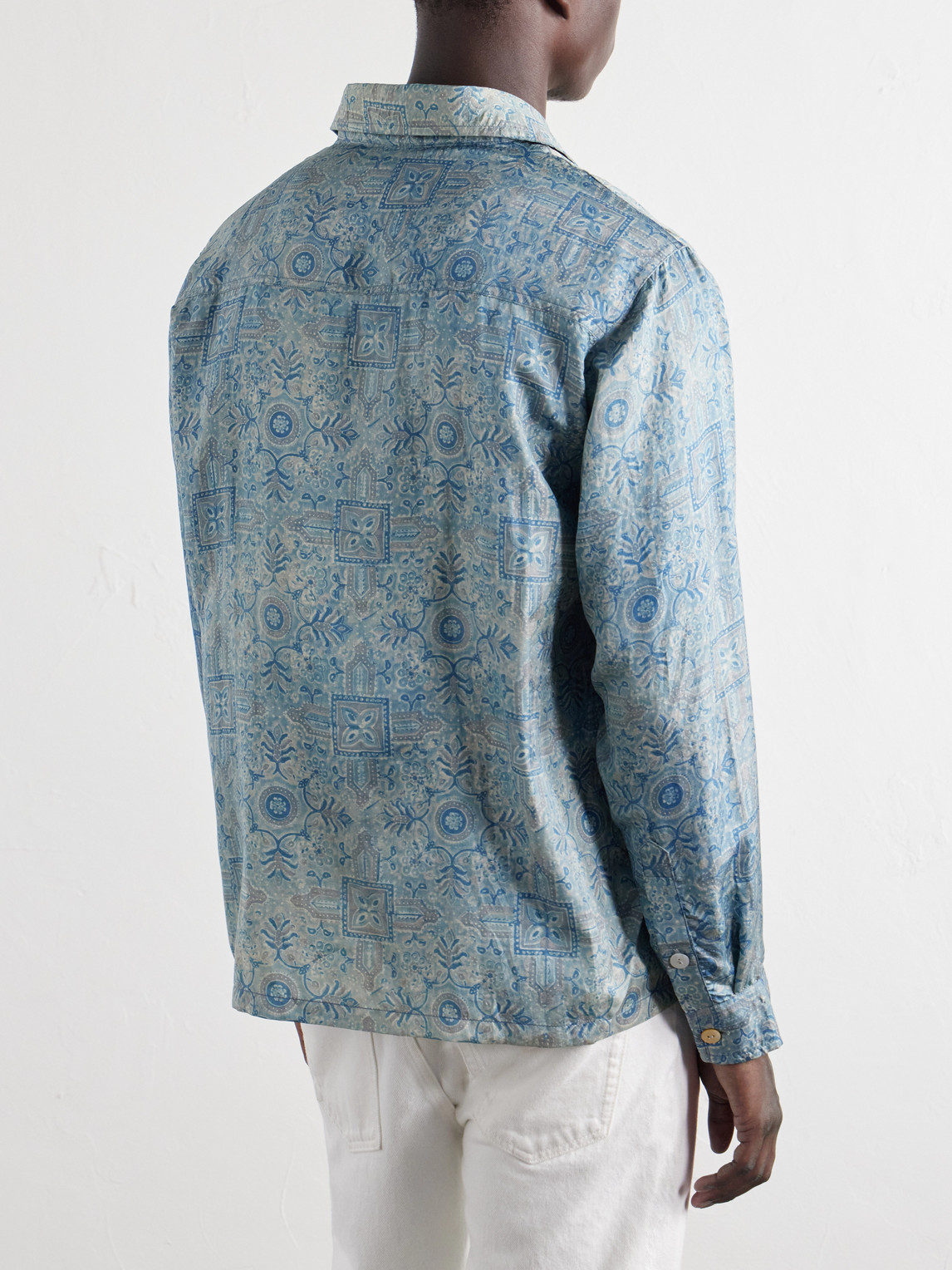 Printed Silk-Satin Shirt