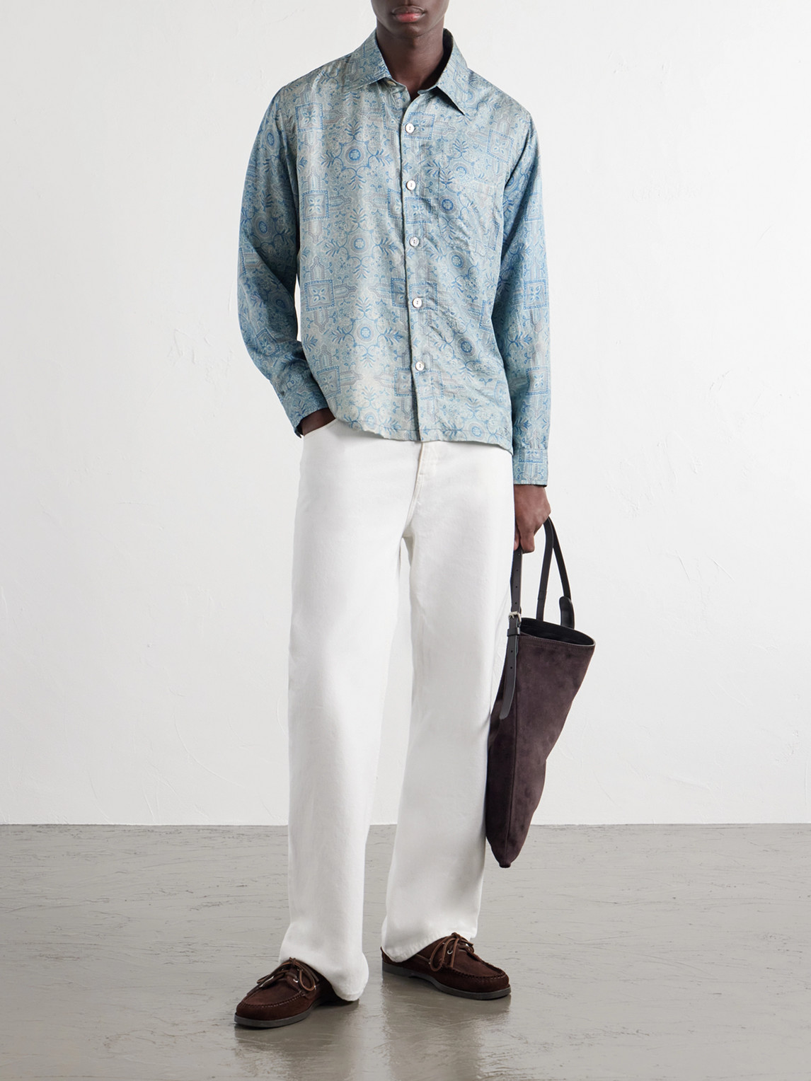 Printed Silk-Satin Shirt